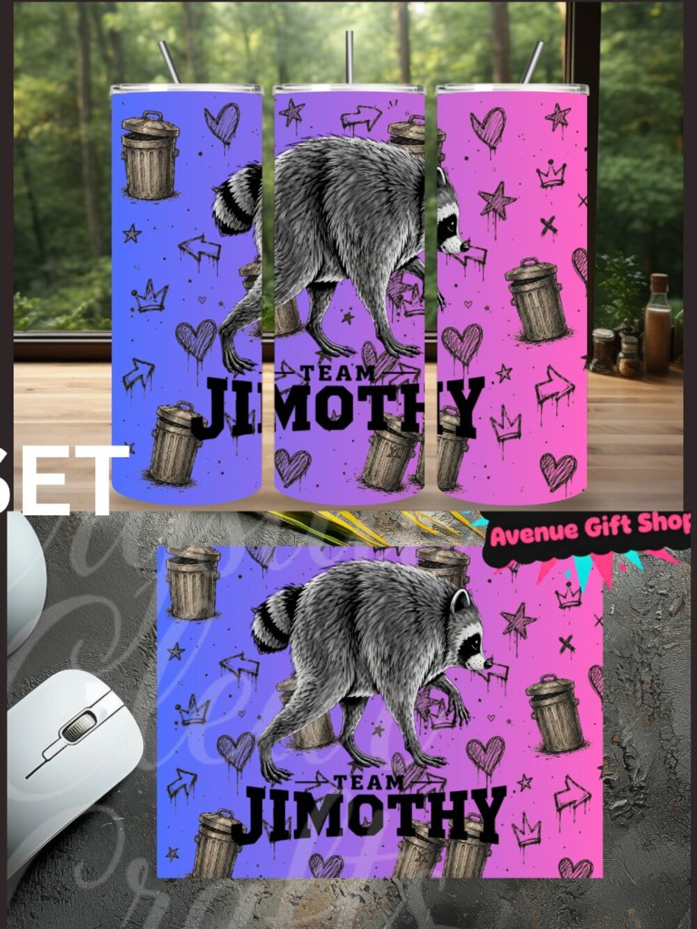 Jimothy 20oz Stainless Steel Tumbler & Mouse Pad Gift Set